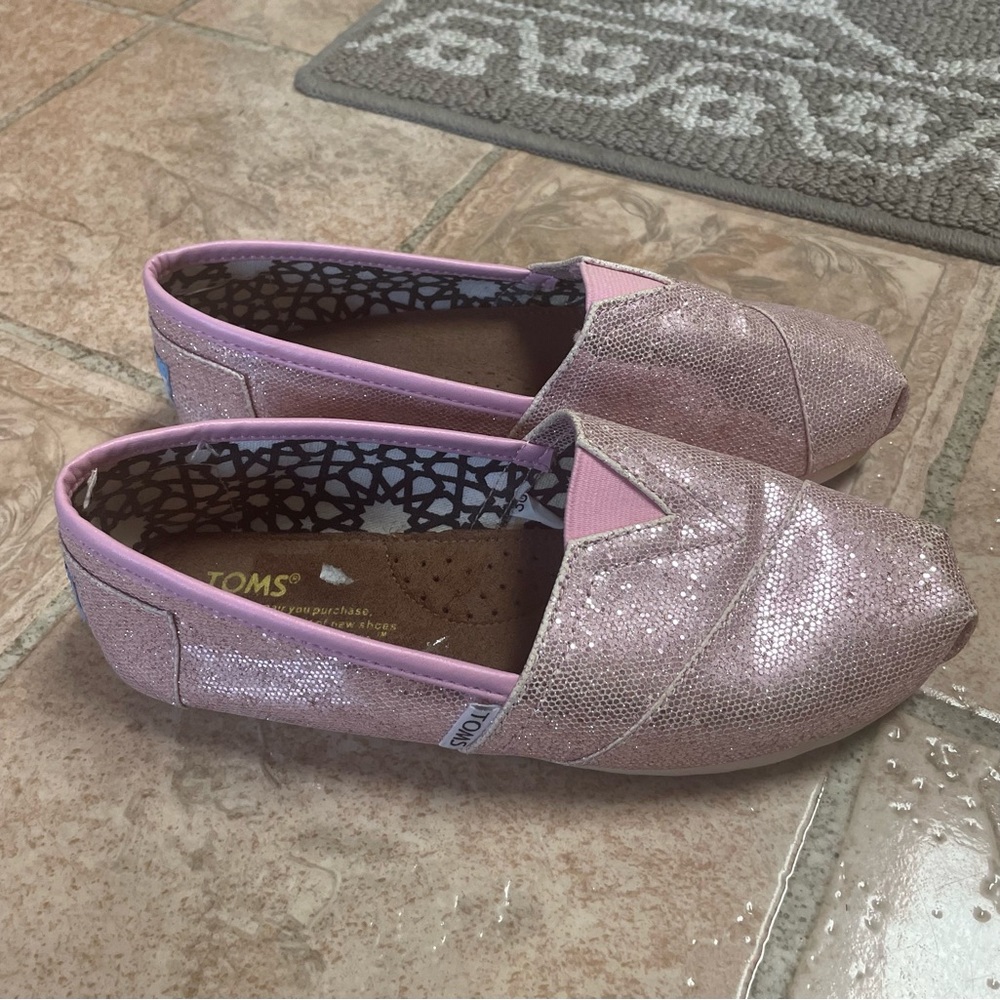 TOMS sparkly pink shoes